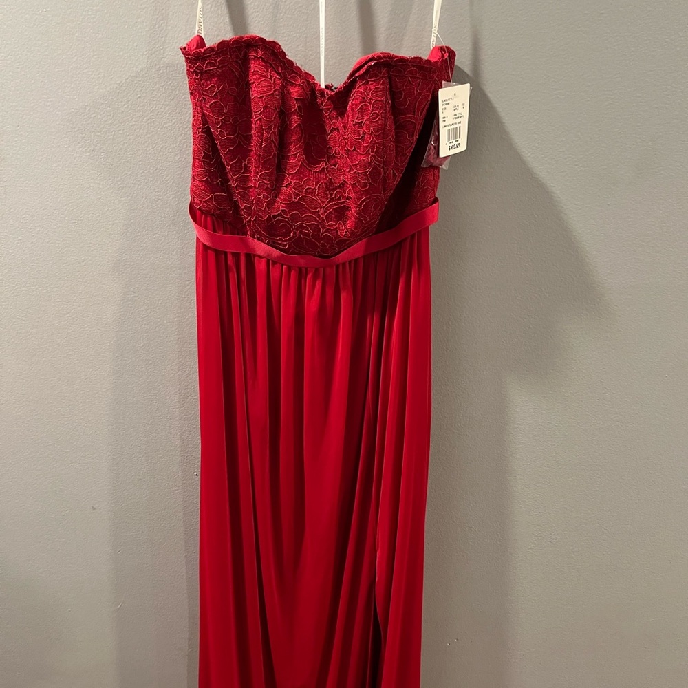 Floor Length Red strapless dress
